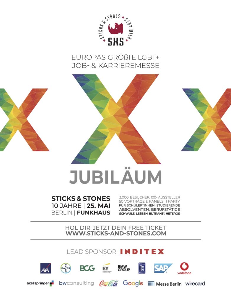 
Kostenlose Tickets SXS 2019
STICKS & STONES 2019 | 10-jähriges Jubiläum

Sa, 25. Mai 2019, 10 – 17 UHR

Location: Funkhaus Berlin
